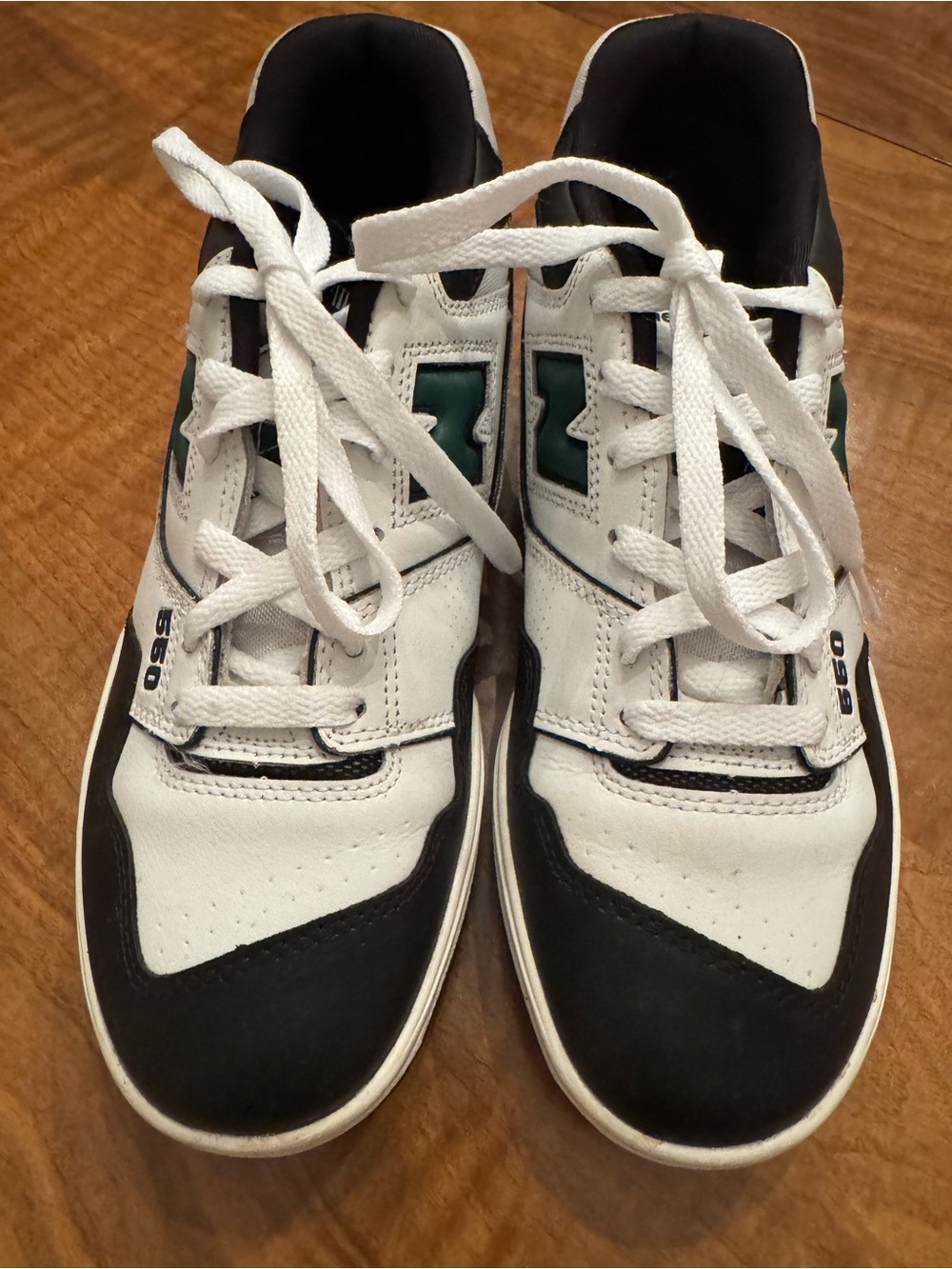 New Balance 550 White Black Green Men's Unisex Athletic Shoes